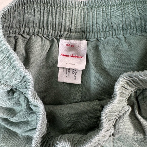 Hanna Andersson Boys’ Sage Green Linen Shorts with Drawstring Size 4 - Picture 5 of 5